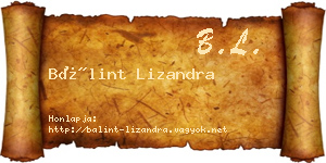 Bálint Lizandra névjegykártya